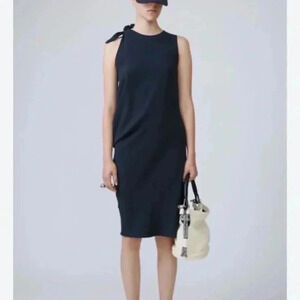 Acne Studios Sail stir crepe dress one shoulder tie